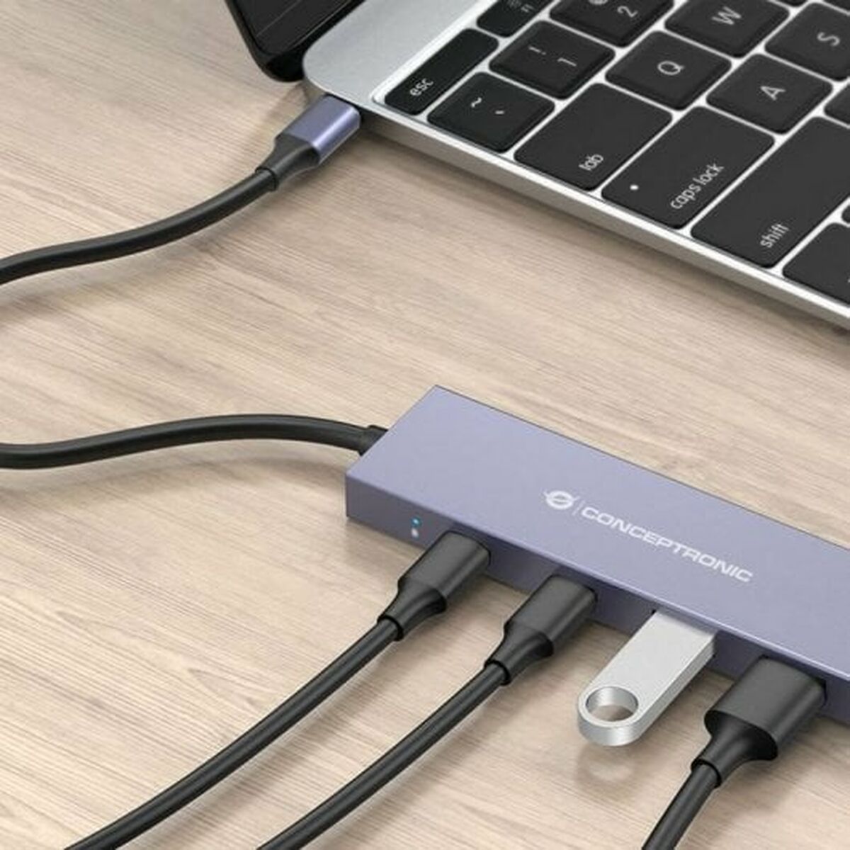 USB Centrmezgls Conceptronic HUBBIES13G Pelēks (1 gb.)